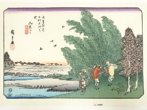 歌川広重・渓斎英泉　木曽街道六十九次　 みゑじ　手摺浮世絵木版画